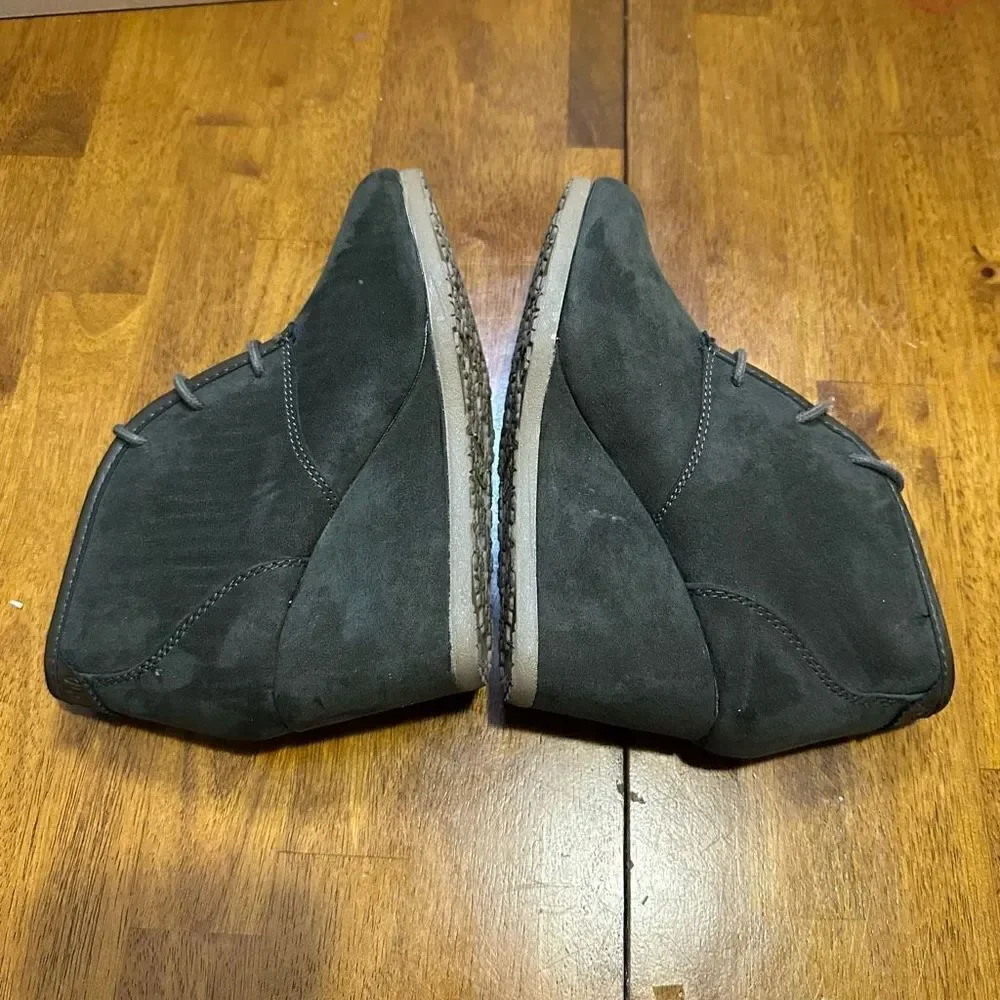 Mad Love Womens Green Wedge Heel Lace Up suede Ankle Boots shoes size 6
